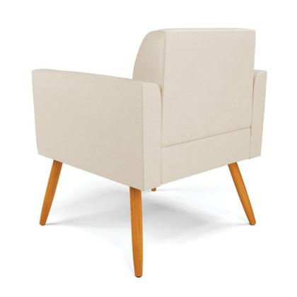 Imagem de Kit 2 Poltronas Pés Palito Castanho Marisa material sintético D03 - D'rossi Cor Bege