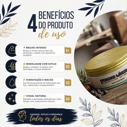 Imagem de Kit 2 Pomada Capilar Macho-Lândia Nude 86g E Óleo De Argan