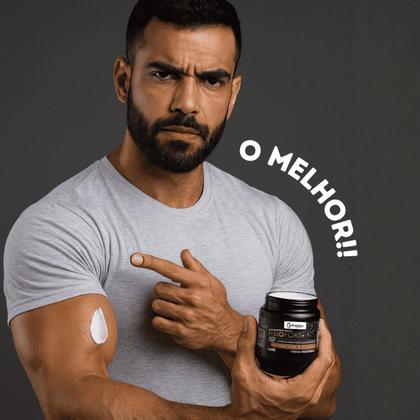 Imagem de Kit 2 Pomada Massageadora FisioFort Premium 240g Embalagem Preta Massagem Creme Para Dor Articulação