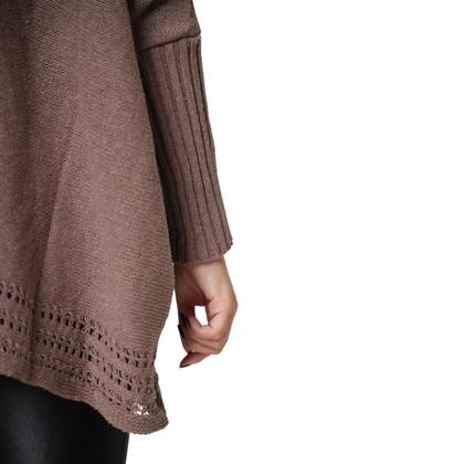 Imagem de Kit 2 Poncho Feminino Tricot Liso Gola Alta Casaco Lã Inverno