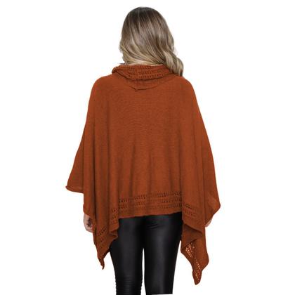 Imagem de Kit 2 Poncho Feminino Tricot Mousse Liso Gola Alta Casaco Lã