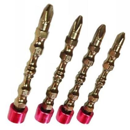 Imagem de Kit 2 Ponta Bits PH2 65mm Dupla torção imantada limitador removível Adaptador furadeira parafusadeira