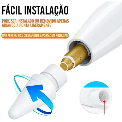 Imagem de Kit 2 Pontas Extra Compatível Pencil 1 E 2 Geração