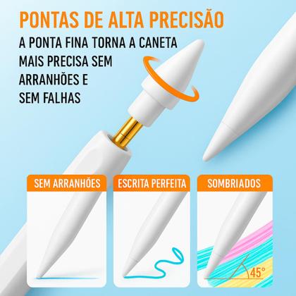 Imagem de Kit 2 Pontas Extra Compatível Pencil 1 E 2 Geração