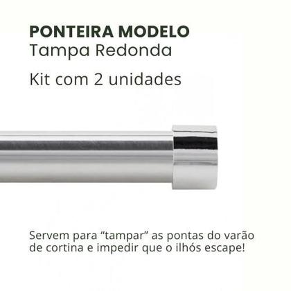 Imagem de Kit 2 Ponteiras Para Cortina Tampa Redonda 28mm (varão grosso) Decoração Casa e Sala