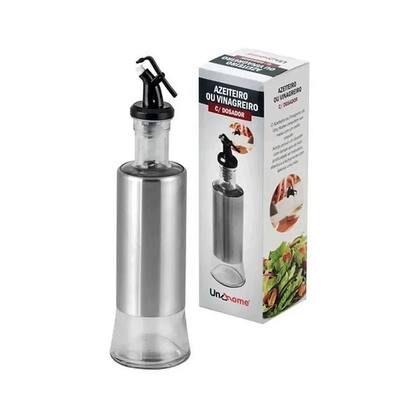 Imagem de Kit 2 Porta Azeite Vinagre C/ Dosador 300ml Inox Vidro