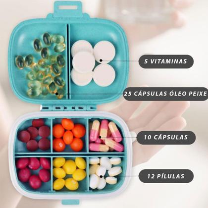 Imagem de Kit 2 Porta Comprimidos Diario Semanal Leve Portátil Bolsa Organizador Suplementos