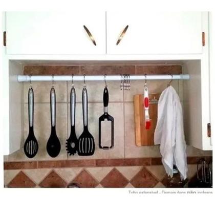 Imagem de Kit 2 Porta Cortina Box Varão Bastão Banheiro 60 x 90cm Aço