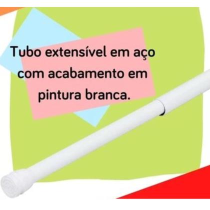 Imagem de Kit 2 Porta Cortina Box Varão Bastão Banheiro 60 x 90cm Aço