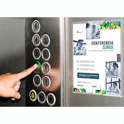 Imagem de KIT 2 Porta Folhetos Display A4 Modelo Office com Fundo e Janela inferior Expositor de Avisos e Comunicados