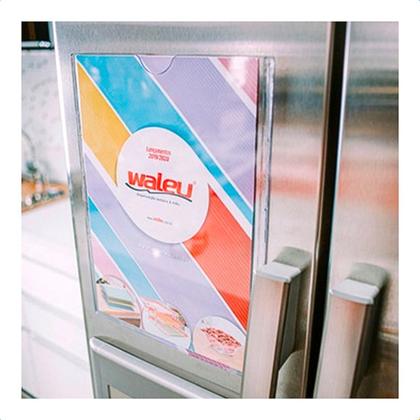 Imagem de KIT 2 Porta Folhetos Display A4 Modelo Office com Fundo e Janela inferior Expositor de Avisos e Comunicados