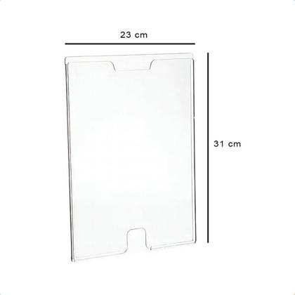 Imagem de KIT 2 Porta Folhetos Display A4 Modelo Office com Fundo e Janela inferior Expositor de Avisos e Comunicados