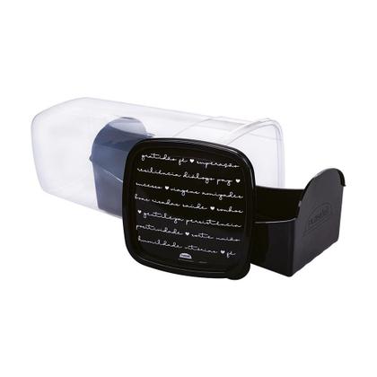 Imagem de Kit 2 Porta Pão e Pão de Forma Decorado Tampa Preta Plasútil 4422 / 5610