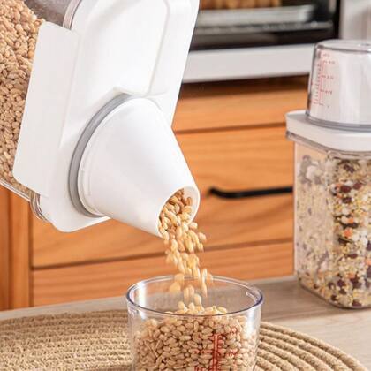 Imagem de Kit 2 Porta Sabão em Pó Dispenser para Sabão Líquido, Pote para Amaciante, Alimentos, Pote Hermético com Copo Dosador e Trava 1,1L- Maxx