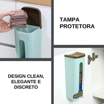 Imagem de Kit 2 Porta Sacola Plastica Puxa Cozinha Sacola Supermercado