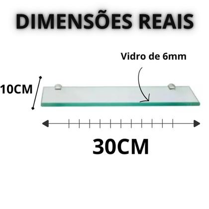 Imagem de Kit 2 Porta Shampoo De Vidro Incolor 30x10 Com Acessórios