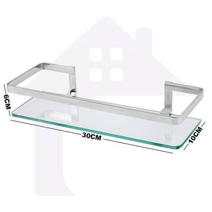 Imagem de Kit 2 Porta Shampoo Retangular Exclusivo Cromado Luxo