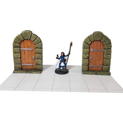 Imagem de Kit 2 Portas - Cenário Miniatura Pintada - RPG