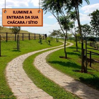 Imagem de Kit 2 Poste Jardim 40cm Tubo Dicroica Mr16 Cúpula Redondo Externa Chácara, Sitio e Condomínio