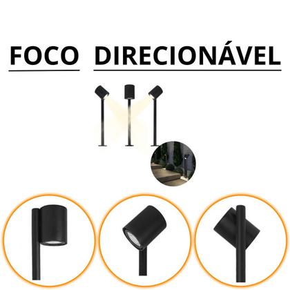 Imagem de Kit 2 Poste Jardim 40cm Tubo Dicroica Mr16 Cúpula Redondo Externa Chácara, Sitio e Condomínio