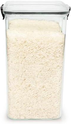 Imagem de Kit 2 Pote de Mantimentos Quadrado Acrílico 1,45 Litros Tampa com Trava