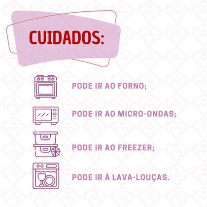 Imagem de Kit 2 Pote de Vidro Hermético Com Divisoria 640ml Marmita