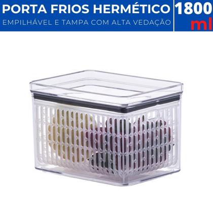 Imagem de Kit 2 Pote Porta Tudo Fresh Hermético 1800ml Lumini Acrílico