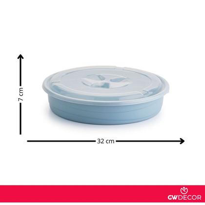 Imagem de Kit 2 Pote Redondo Transparente Recipiente Grande Com Tampa 4 Litros Para Tortas