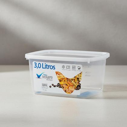 Imagem de Kit 2 Pote Retangular Alimento 3l Armazenamento Bpa Free