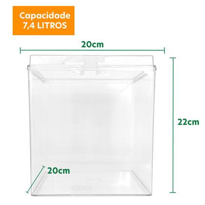 Imagem de Kit 2 Potes Acrílico Cereais com Tampa 7,4lts+ Conchas 600ml