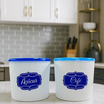 Imagem de Kit 2 Potes Café e Açúcar com tampa