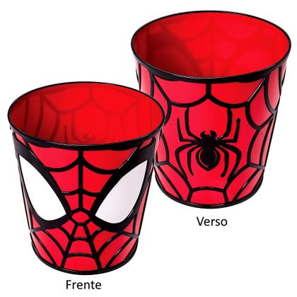 Imagem de Kit 2 Potes de Pipoca Infantil 3D Homem Aranha Balde Alto Relevo Spider-Man 2L