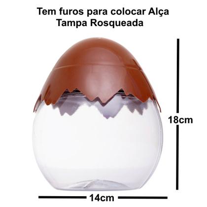Imagem de Kit 2 Potes Formato Ovo tampa rosca p/ Cesta páscoa 1 Litro