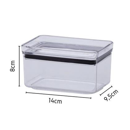 Imagem de Kit 2 Potes Hermético Com Tampa de Acrílico Lumini Retangular 580Ml Porta Alimentos Frutas Empilhável Não Deixa Cheiro