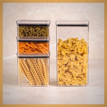 Imagem de Kit 2 Potes Herméticos Lumini 580ml de Acrílico Paramount Porta Frios, Cereais, Grãos, Etc