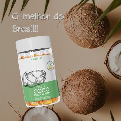 Imagem de Kit 2 Potes Óleo de Coco Encapsulado Suplemento Alimentar Natural Extra Virgem Pura Sabor Original Natunectar 120 Capsulas