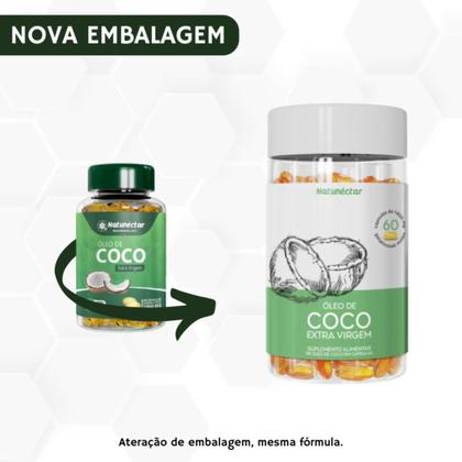 Imagem de Kit 2 Potes Óleo de Coco Encapsulado Suplemento Alimentar Natural Extra Virgem Pura Sabor Original Natunectar 120 Capsulas