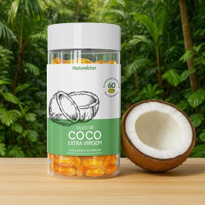 Imagem de Kit 2 Potes Óleo de Coco Encapsulado Suplemento Alimentar Natural Extra Virgem Sabor Original 120 Capsulas