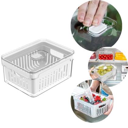 Imagem de Kit 2 Potes Organizadores Para Geladeira Com Tampa Acrílico