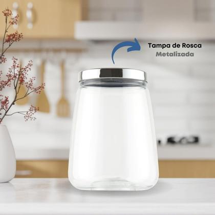 Imagem de KIT 2 Potes Plástico Tampa Metalizada 2,1l Bolachas Biscoito