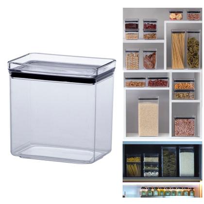 Imagem de Kit 2 Potes Retangular Lumini 1300ml Hermético e Empilhável