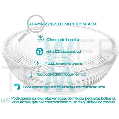 Imagem de Kit 2 Potes Tigela de Vidro com Tampa Plástica Espiral 3L Vitazza: Para Servir,Organização de Cozinha e Geladeira, Opção Sustentável