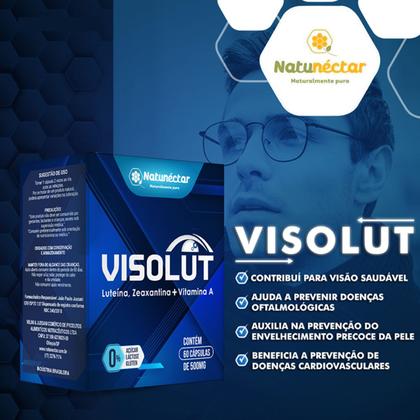 Imagem de Kit 2 Potes Visolut Suplemento Para Olhos Natural Zeaxantina Luteína + Vitamina A 120 Capsulas Idosos 100% Original Natunéctar