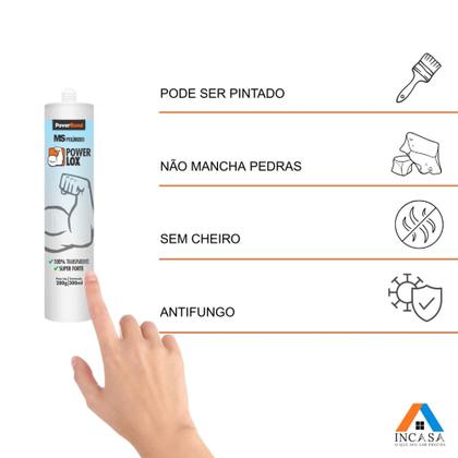 Imagem de Kit 2 Powerlox Ms Polimero 50 100% Transparente Super Forte 300ml