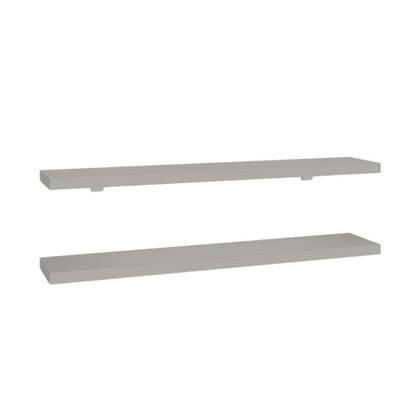 Imagem de Kit 2 Prateleiras 80cm com Suporte Organização Livros Decoração Elan Cinza