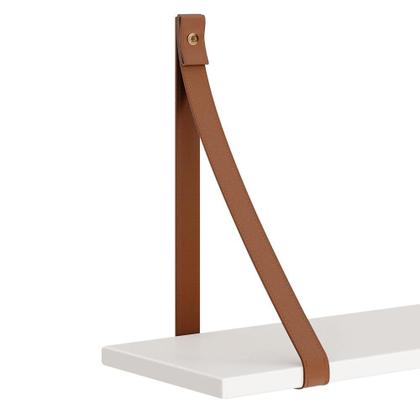 Imagem de Kit 2 Prateleiras Luna 66,6cm com Alças de Couro - Reller Móveis