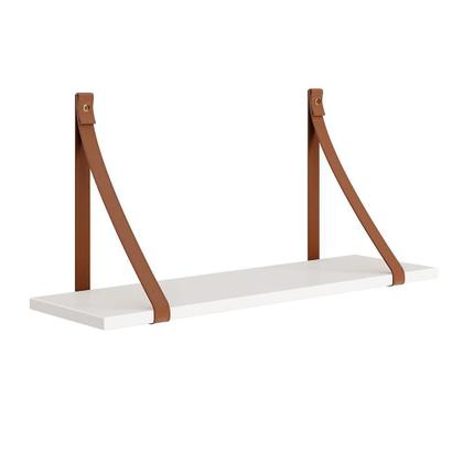 Imagem de Kit 2 Prateleiras Luna 66,6cm com Alças de Couro - Reller Móveis