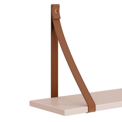 Imagem de Kit 2 Prateleiras Luna 66,6cm com Alças de Couro - Reller Móveis