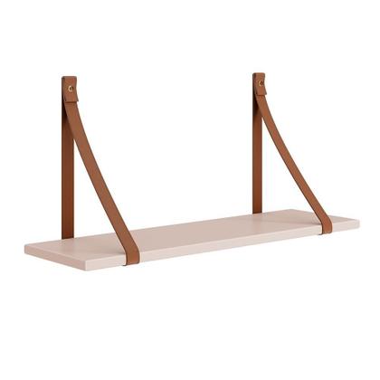 Imagem de Kit 2 Prateleiras Luna 66,6cm com Alças de Couro - Reller Móveis