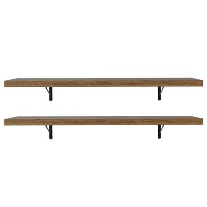 Imagem de Kit 2 Prateleiras Suspensas para Cozinha Madesa 80 cm com Mão Francesa - Rustic